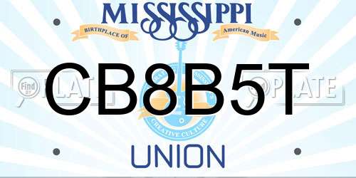 CB8B5T Mississippi License Plate