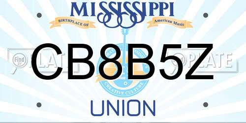 CB8B5Z Mississippi License Plate