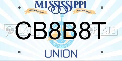 CB8B8T Mississippi License Plate