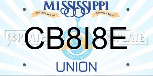 CB8I8E Mississippi License Plate