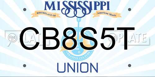 CB8S5T Mississippi License Plate