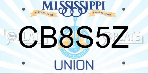 CB8S5Z Mississippi License Plate