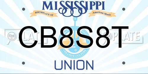 CB8S8T Mississippi License Plate