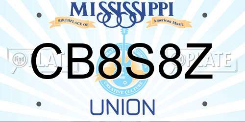 CB8S8Z Mississippi License Plate