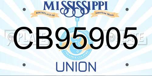 CB95905 Mississippi License Plate
