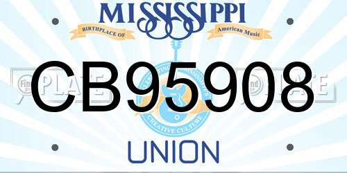 CB95908 Mississippi License Plate