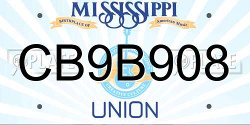 CB9B908 Mississippi License Plate