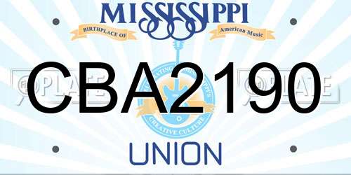 CBA2190 Mississippi License Plate