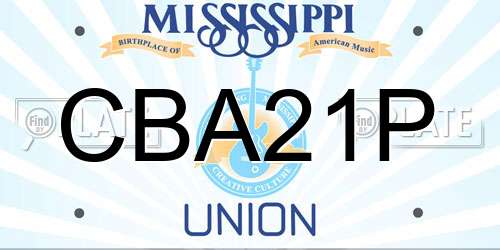 CBA21P Mississippi License Plate