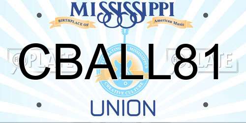 CBALL81 Mississippi License Plate