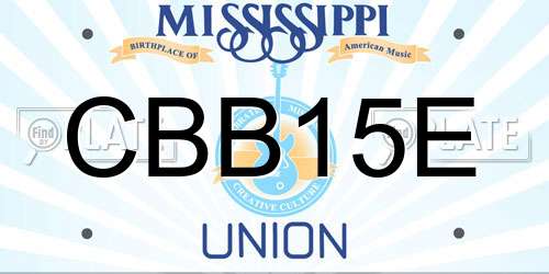 CBB15E Mississippi License Plate