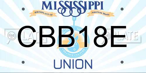 CBB18E Mississippi License Plate