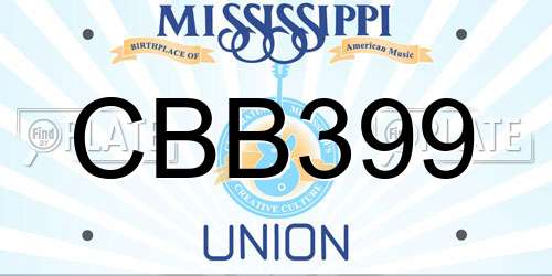 CBB399 Mississippi License Plate