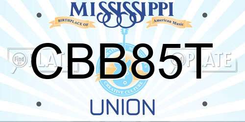 CBB85T Mississippi License Plate
