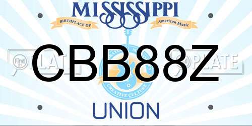CBB88Z Mississippi License Plate