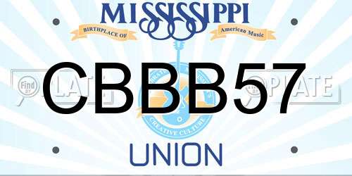 CBBB57 Mississippi License Plate