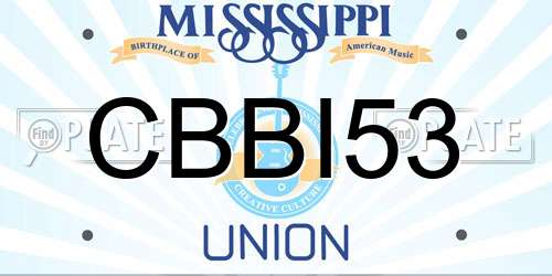 CBBI53 Mississippi License Plate
