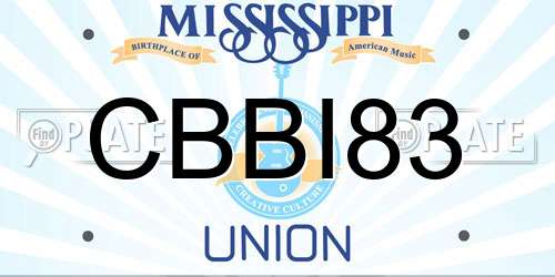 CBBI83 Mississippi License Plate