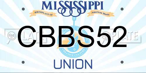 CBBS52 Mississippi License Plate
