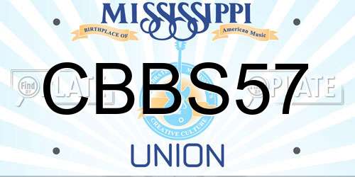 CBBS57 Mississippi License Plate