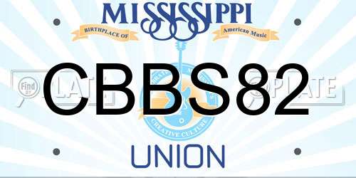 CBBS82 Mississippi License Plate