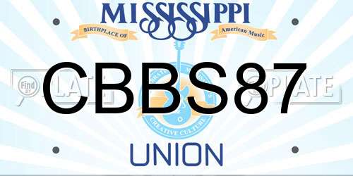 CBBS87 Mississippi License Plate