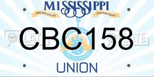 CBC158 Mississippi License Plate