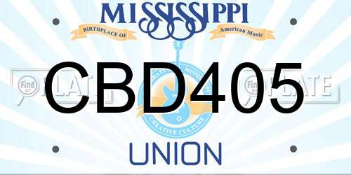 CBD405 Mississippi License Plate