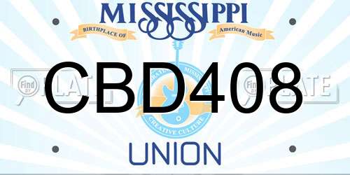 CBD408 Mississippi License Plate