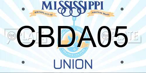 CBDA05 Mississippi License Plate