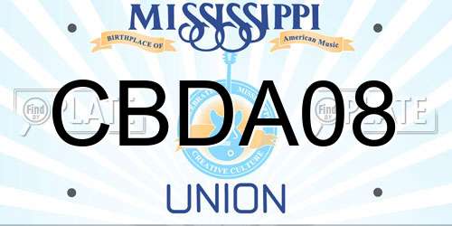 CBDA08 Mississippi License Plate