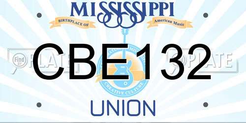 CBE132 Mississippi License Plate