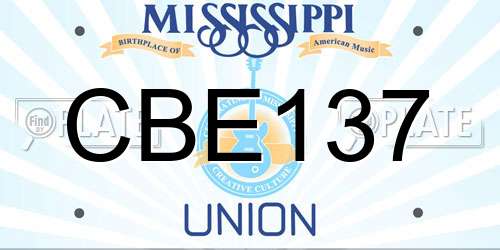 CBE137 Mississippi License Plate