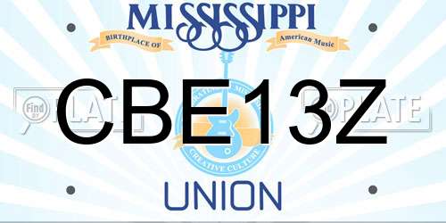 CBE13Z Mississippi License Plate