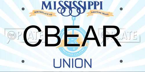 CBEAR Mississippi License Plate