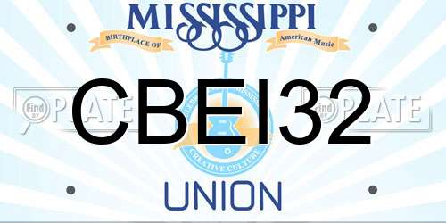 CBEI32 Mississippi License Plate