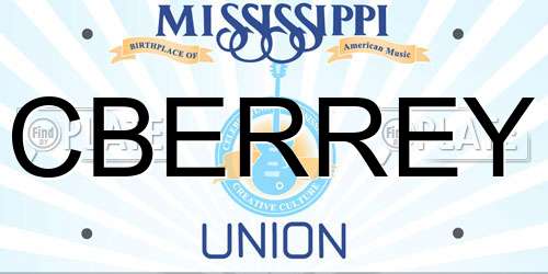 CBERREY Mississippi License Plate
