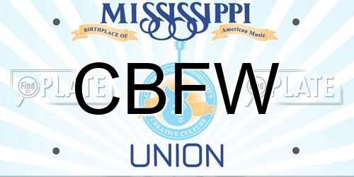 CBFW Mississippi License Plate