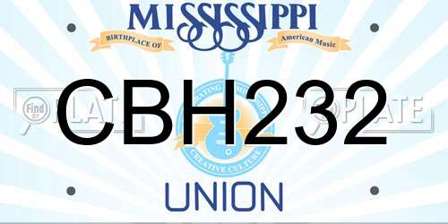 CBH232 Mississippi License Plate