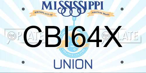 CBI64X Mississippi License Plate