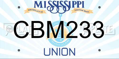 CBM233 Mississippi License Plate