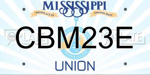CBM23E Mississippi License Plate