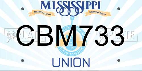 CBM733 Mississippi License Plate