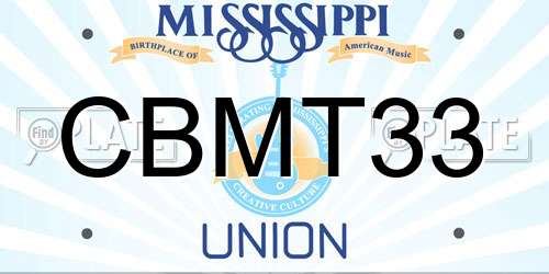 CBMT33 Mississippi License Plate