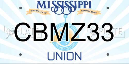 CBMZ33 Mississippi License Plate