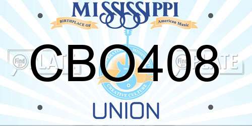 CBO408 Mississippi License Plate