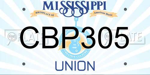 CBP305 Mississippi License Plate