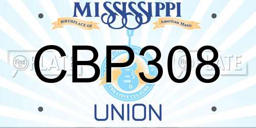 CBP308 Mississippi License Plate
