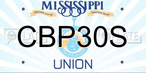 CBP30S Mississippi License Plate