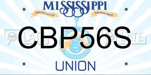 CBP56S Mississippi License Plate